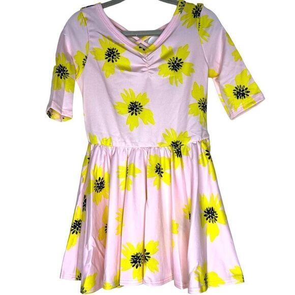 NEW Dot Dot Smile Yellow Floral Pink Ballerina Dress 2T - Picture 1 of 8